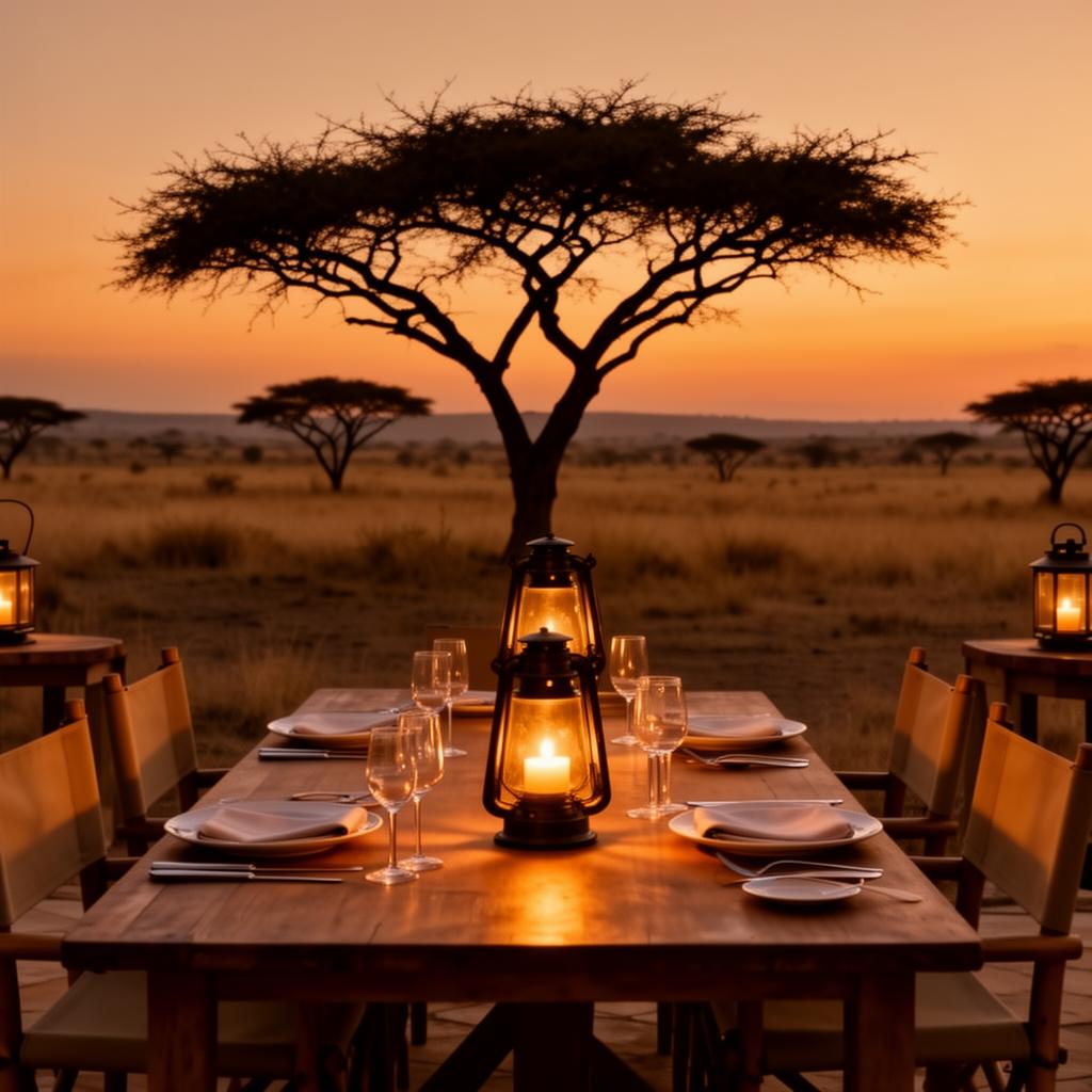 Dîner safari dans la savane